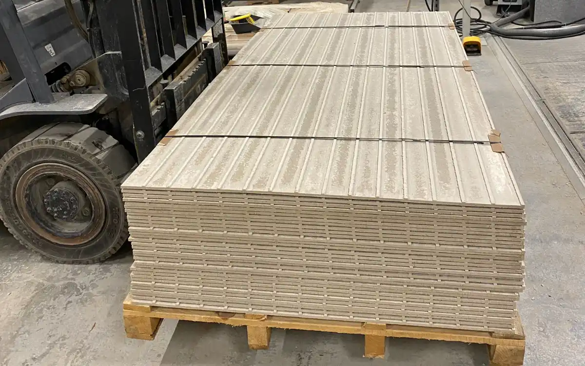 Lightweight cement brick slip backing board ready to be fixed to Superstrux™ extension panels