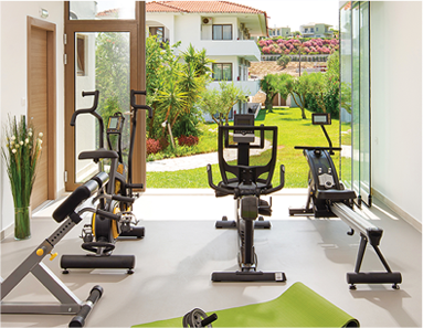 Home gym extension with rubber flooring, wall mirrors, and natural light — Betta Space